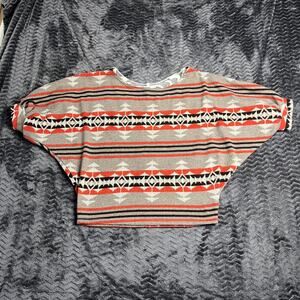 Papaya Multicolored aztec Dolman Sleeve‎ Slouchy Knit Top Size L
